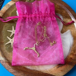 🖤14K gold Hanger pendant necklace